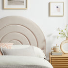 Modway - Solana Arqué Performance Velvet Tête de lit jumelée, Amande-Rembourrage en mousse dense