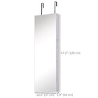 HOMCOM - Armoire à bijoux miroir avec lumières led et 2 clés - 14,5 po L x 47,25 po l x 4 po H - blanc-Armoire verrouillable pour plus de sécurité 