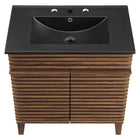 Modway - Render 30" Vanette de salle de bain - Noir noyer-Assemblée requise