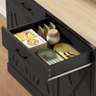 HOMCOM - Armoire de garde-manger 69 po avec station de recharge - noir-Porte basculante pouvant accueillir une poubelle de 7 gallons ou un panier à linge 