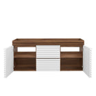 Modway - Render 48" Meuble de toilette de salle de bain compatible double lavabo (non inclus) - Noyer blanc-8