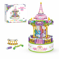 Contixo - Ensemble de blocs de construction de carrousel avec boîte à musique - 488 pièces-Une aventure sans fin vous attend : ce kit de carrousel fantastique regorge de 488 pièces, ce qui en fait un portail vers des aventures illimitées en matière de créativité et de construction. Chaque bloc étant une toile pour l'imagination, préparez-vous à un moment de jeu sans précédent !