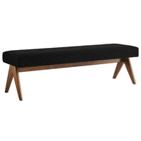 Modway - Lyra 63" Boucle Tapis Banc - Noir-Tissu boucle Tissu Rembourrage