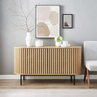 Modway - Fortitude Ovale de 59" Buffet - Chêne-Conception élégante de bandes en bois