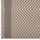 Modway - Optica Chevron avec bordures d’extrémité intérieures et extérieures Tapis de comédie 8 pi l x 10 pi L - Beige clair et beige foncé-Polypropylène 100% doux