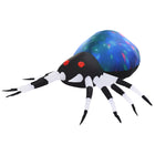 HOMCOM - Décoration de pelouse gonflable éclairée d'extérieur de 63" de long pour Halloween - - bleu - noir - blanc-Araignée géante gonflable de 47,25" de long  