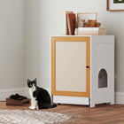 PawHut - Enclos pour litière de chat, meuble dissimulé - chêne-Roulettes sur les plateaux permettant un nettoyage facile et fluide 