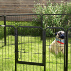 PawHut - Parc à chiens robuste 8 panneaux pour petits et moyens chiens - 23,5 po L-Porte pratique pour entrer/sortir et livrée avec une assurance contre les risques