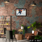 Connor McDavid Oilers 2025 Playoffs - Toile encadree - 31" x 22"-Sous licence officielle de la LNH et de l'AJLNH