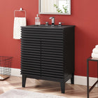 Modway - Render 24" Vanette de salle de bain - Noir noir-Portes doubles à fermeture douce