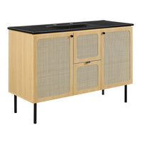 Modway - Chaucer 48" Vanité de salle de bain à un seul lavabo - Noir de chêne-MDF et panneau de particules