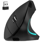 Delton - Souris d'ordinateur ergonomique sans fil rechargeable S12, pour droitiers, noire-La conception verticale unique de cette souris sans fil rechargeable optimise le confort et réduit le risque de tensions au niveau du poignet.