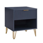 Manhattan Comfort - Table de nuit moderne DUMBO 20,07" à 1 tiroir - Bleu Minuit-17,73 po L x 20,07 po l x 21,65 po H