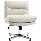 HOMCOM - Fauteuil de bureau sans accoudoirs à piètement croisé - gris clair-Le design croisé et le siège large sans accoudoirs assurent un confort spacieux 