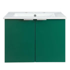 Modway - Maybelle 24" Vanité de salle de bain murale - Vert Blanc-Vanité de salle de bain moderne