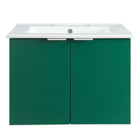 Modway - Maybelle 24" Vanité de salle de bain murale - Vert Blanc-Vanité de salle de bain moderne