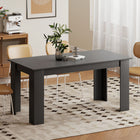 HOMCOM - Table à manger moderne 63 po avec effet bois - noir-Peut accueillir jusqu'à six personnes et offre beaucoup d'espace pour les repas 