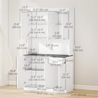 HOMCOM - Armoire de cuisine avec étagère réglable et tiroir - blanc brillant-Étagères réglables permettant de ranger des objets plus volumineux, sans se soucier de leur ajustement 