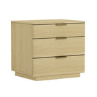 Manhattan Comfort - Lot de 2 tables de chevet modernes Payton 66 cm - Chêne naturel et or-Socle à piédestal pour un nettoyage facile et une touche moderne