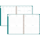 AT-A-GLANCE - Agenda scolaire hebdomadaire/mensuel Signature Lite 2026-2027 - 11 po H x 8 3/8 po l - sarcelle - bilingue-Reliure à double spirale