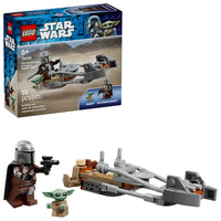 LEGO - Star Wars Le Mandalorien et la motojet de Grogu-Un ensemble de construction de véhicule LEGO Star Wars qui stimule l'imagination des enfants