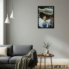 Wayne Gretzky 20x29 Oilers Stanley Cup-V - Toile encadree - 22" x 31"-Prêt à accrocher - livré entièrement assemblé