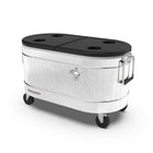 Permasteel - Glacière roulante 80 pintes - acier galvanisé-Sa grande capacité de 80 pintes offre un espace généreux pouvant contenir entre 95 et 106 canettes de 12 oz (selon la manière dont vous disposez la glace).
