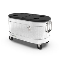 Permasteel - Glacière roulante 80 pintes - acier galvanisé-Sa grande capacité de 80 pintes offre un espace généreux pouvant contenir entre 95 et 106 canettes de 12 oz (selon la manière dont vous disposez la glace).