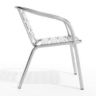 Flash Furniture – Chaise empilable commerciale avec dossier à 3 traverses, int/ext, haute durabilité, aluminium (TLH1)-Appuis-bras intégrés
