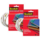 Scotch - Ruban adhésif pour livre - 2 po x 15 vg - 2 rouleaux-Utilisation pour réparer, renforcer, protéger et recouvrir les bords et les surfaces liés des livres et d'autres matériaux en papier