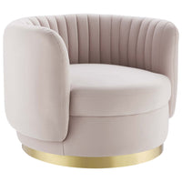 Modway - Embrace Touffe Performance Velvet Chaise pivotante - Or Rose-Chaise touffée de la Manche