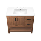 Modway - Ashlyn 36" Vanette de salle de bain - Blanc noyer-Assemblée requise