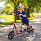 HOMCOM - Trottinette acrobatique pro pour enfants réglable, vélo de rue, jouet à chevaucher - rouge-Large plateforme texturée pour aider à maintenir l’équilibre