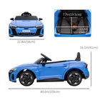 Aosom - voiture électrique pour enfants 12v 3,1 mph avec télécommande - bleue-Mécanisme de démarrage lent pour la protection des enfants 