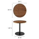 Modway - Viva Manche Bois d’acacia Table d’appoint - Chêne à lumière noire-Socle à piédestal métallique