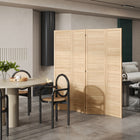 HOMCOM - Paravent autoportant à 4 panneaux pour chambre intérieure - naturel-9 charnières métalliques pour la stabilité et une extension et rétractation en douceur  

