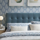 Modway - Lily Velours de performance résistant aux taches Tête de lit King Size, Bleu Cadet-Rembourrage en mousse dense
