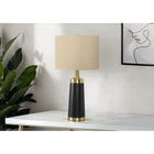 Monarch Specialties - Luminaire - 28 po H Lampe De Table - Métal Noir - Abat-Jour Beige - Contemporain-L'interrupteur rotatif à 3 voies facile à utiliser contient une seule ampoule (non inclus) pour un maximum puissance de 100 W/120 V, vous permettant de personnaliser l'ambiance lumineuse dans votre espace