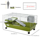 PawHut - Cage pour lapin, cochon d’Inde, furet, rat, hamster 35 po L - vert-Avec une grande porte avant et une porte supérieure pour un accès facile à l’intérieur de l’enclos pour petits animaux 