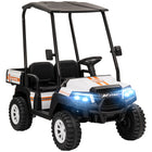 Qaba - Voiture électrique pour enfants 24V à batterie avec 2 places assises - blanc-Conception à deux places permettant d’accueillir un ami ou un frère/une sœur pour s’amuser ensemble 