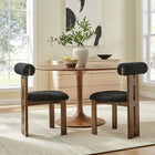 Modway - Torian Tissu Boucle Chaise à manger - Noir noyer - Ensemble de 2-Jambe arrière à double poutre