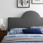 Modway - Dawn Performance Velvet Tête de lit jumelée, Charbon de bois-5 positions de montée