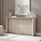 Hudson&Canal - Console Piedmont 56" de largeur - Blanc aulne-Finition en blanc aulne aspect bois