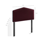 Modway - Cosette Performance Velvet Tête de lit taille jumelle, Mûrier-Cadre en mélange de bois