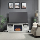Manhattan Comfort - Ensemble de 2 cheminées modernes Richmond 60 po - Noir et gris-Recommandé pour un téléviseur jusqu'à 56 pouces