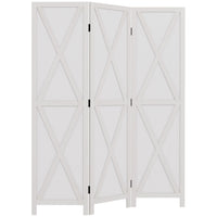 HOMCOM - Paravent autoportant 3 panneaux pour chambre et bureau - blanc-Idéal pour créer un espace personnel ou diviser de grandes pièces 

