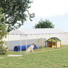 PawHut - Chenil pour chien extérieur 20 pi x 7,5 pi x 6,5 pi avec couverture imperméable-Acier galvanisé robuste 
