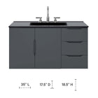 Modway - Vitality 36" Armoire de toilette de salle de bain (lavabo non inclus) - Gris-Portes à fermeture douce