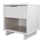 Manhattan Comfort - Table de nuit moderne Granville 18,11" à 1 tiroir - Blanc-Parfait pour le rangement de chevet, les lampes ou les objets de décoration
