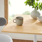 Modway - Lippa 28 po Carré Bois Bar Table, Blanc Naturel-Sièges 2
